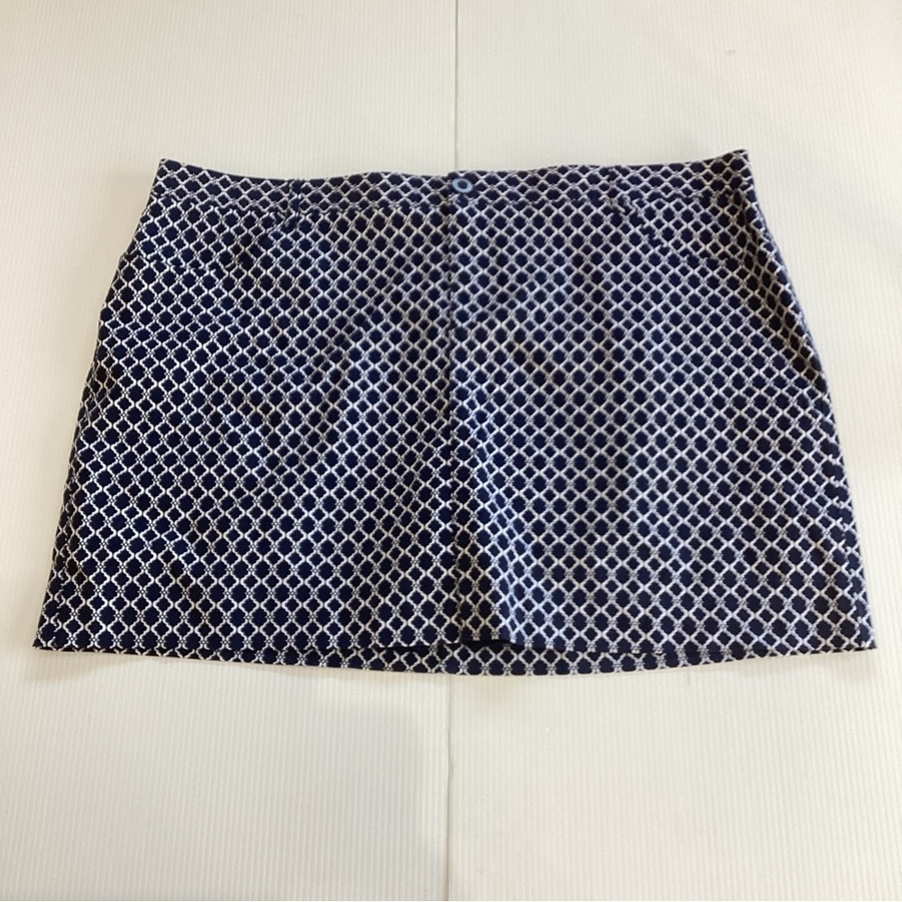 Mario Serrani Comfort Stretch Skort Skirt Blue White XXL NWT